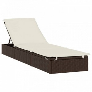 Barna polyrattan napágy kerek tetővel 211 x 57 x 140 cm