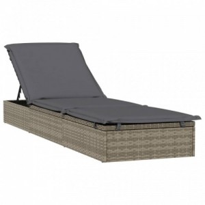 Szürke polyrattan napágy kerek tetővel 211 x 57 x 140 cm