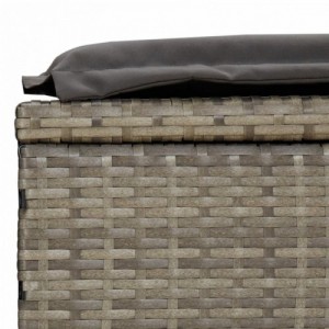 2 személyes szürke polyrattan napágy kerek tetővel 211x112x140