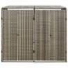 Szürke polyrattan dupla kerekeskuka tárolófészer 140x80x117 cm