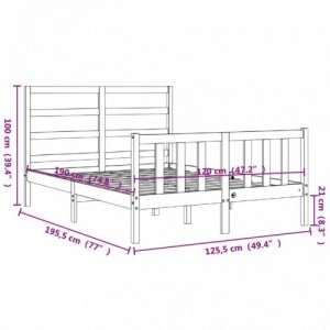 Fehér tömör fa ágykeret fejtámlával Small Double