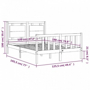 Fehér tömör fa ágykeret fejtámlával Small Double