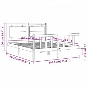 Tömör fa ágykeret fejtámlával King Size