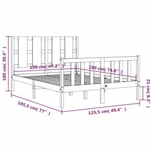 Tömör fa ágykeret fejtámlával Small Double