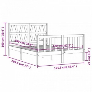 Tömör fa ágykeret fejtámlával Small Double