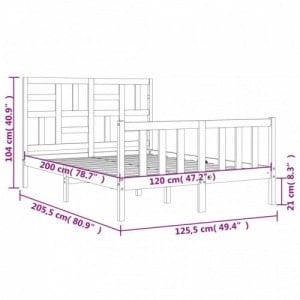 Fehér tömör fenyőfa ágy matrac nélkül 120 x 200 cm