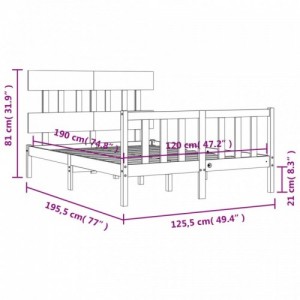 Tömör fa ágykeret fejtámlával Small Double