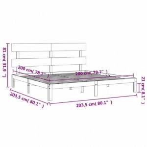 Mézbarna tömör fa ágykeret fejtámlával 200 x 200 cm