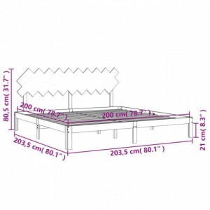 Tömör fenyőfa ágy matrac nélkül 200 x 200 cm