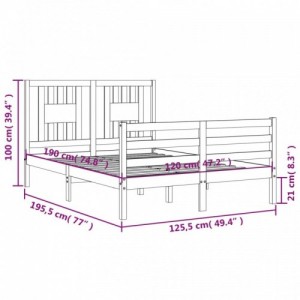 Tömör fa ágykeret fejtámlával Small Double