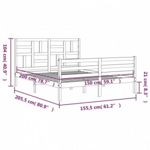 Fehér tömör fa ágykeret fejtámlával King Size