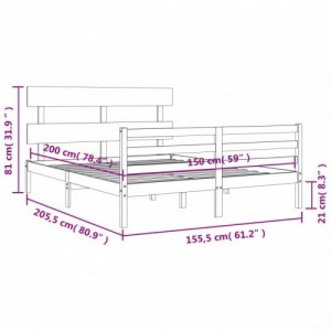 Tömör fa ágykeret fejtámlával King Size