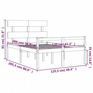 Tömör fa ágy időseknek fejtámlával 120x200 cm