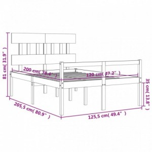 Tömör fa ágy időseknek fejtámlával 120x200 cm