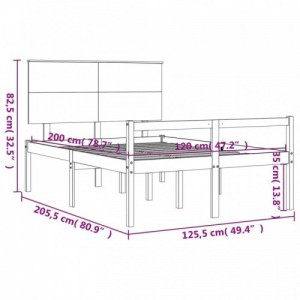 Tömör fa ágy időseknek fejtámlával 120x200 cm