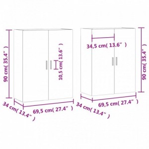 2 db sonoma tölgy fali szekrény 69,5 x 34 x 90 cm