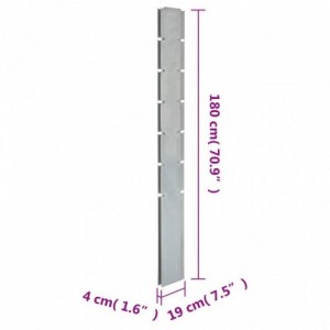 20 db ezüstszínű horganyzott acél kerti kerítéspózna 180 cm