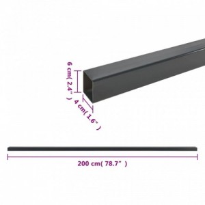 40 db szürke acél kerti kerítéspózna 200 cm