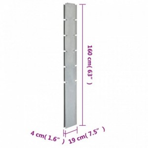 40 db ezüstszínű horganyzott acél kerti kerítéspózna 160 cm