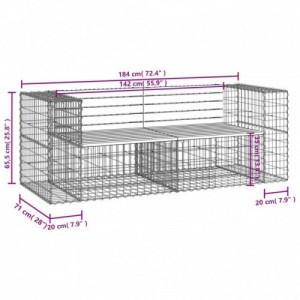 Tömör duglászfenyő gabion kerti pad 184x71x65,5 cm