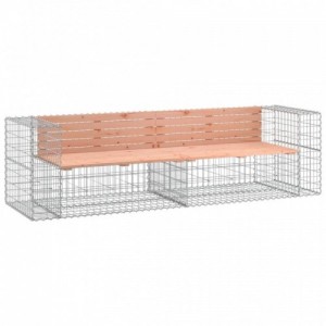 Tömör duglászfenyő gabion kerti pad 244 x 71 x 65,5 cm