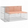 Tömör duglászfenyő gabion kerti pad 244 x 71 x 65,5 cm