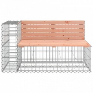 Tömör duglászfenyő gabion kerti pad 244 x 71 x 65,5 cm