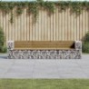 Tömör impregnált fenyőfa gabion kerti pad 287 x 71 x 65,5 cm