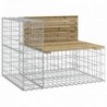 Tömör impregnált fenyőfa gabion kerti pad 287 x 71 x 65,5 cm