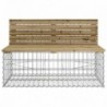 Tömör impregnált fenyőfa gabion kerti pad 287 x 71 x 65,5 cm