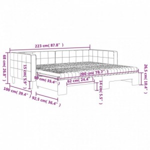 Fekete kihúzható bársony heverő matraccal 90 x 200 cm