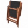 2 db összecsukható tömör akácfa és textilén kerti szék