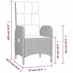 2 db szürke polyrattan kültéri szék