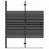 Fekete ESG zuhanykabin összecsukható ajtóval 100 x 140 cm