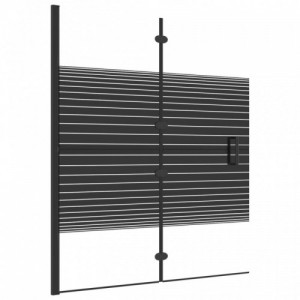 Fekete ESG zuhanykabin összecsukható ajtóval 120x140 cm