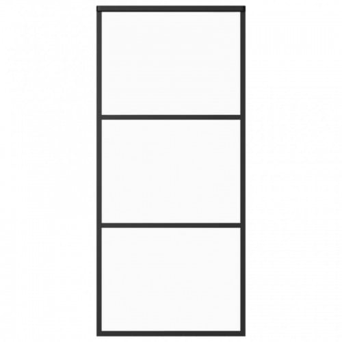 Fekete ESG üveg és alumínium tolóajtó 90 x 205 cm
