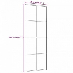 Fekete ESG üveg és alumínium tolóajtó 76 x 205 cm