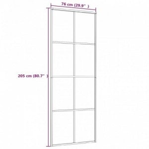 Fehér ESG üveg és alumínium tolóajtó 76 x 205 cm