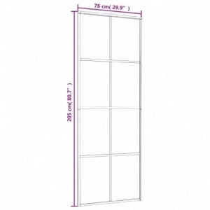 Fehér ESG üveg és alumínium tolóajtó 76 x 205 cm