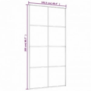 Fekete matt ESG üveg és alumínium tolóajtó 102,5x205 cm