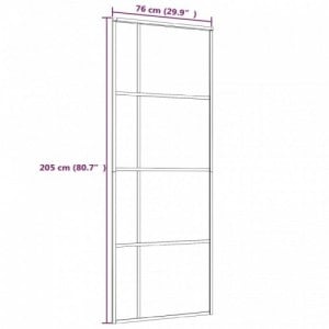 Fehér matt ESG üveg és alumínium tolóajtó 76x205 cm