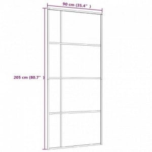 Fehér ESG üveg és alumínium tolóajtó 90x205 cm