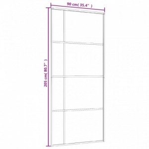 Fehér ESG üveg és alumínium tolóajtó 90x205 cm