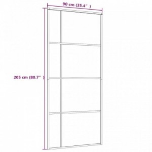 Fehér matt ESG üveg és alumínium tolóajtó 90x205 cm