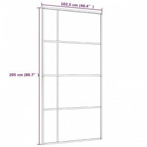 Fekete ESG üveg és alumínium tolóajtó 102,5x205 cm