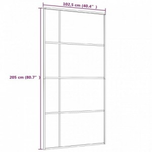 Fehér matt ESG üveg és alumínium tolóajtó 102,5x205 cm