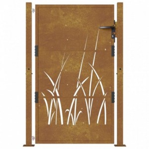 Fűmintás corten acél kerti kapu 105 x 155 cm