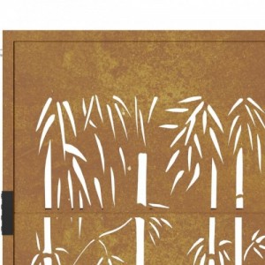 Bambuszmintás corten acél kerti kapu 105 x 130 cm