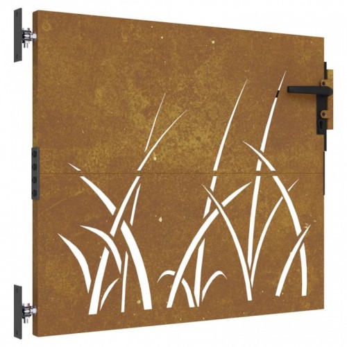 Fűmintás corten acél kerti kapu 85 x 100 cm