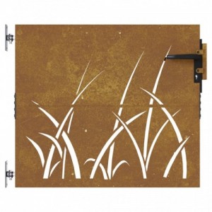 Fűmintás corten acél kerti kapu 85 x 100 cm